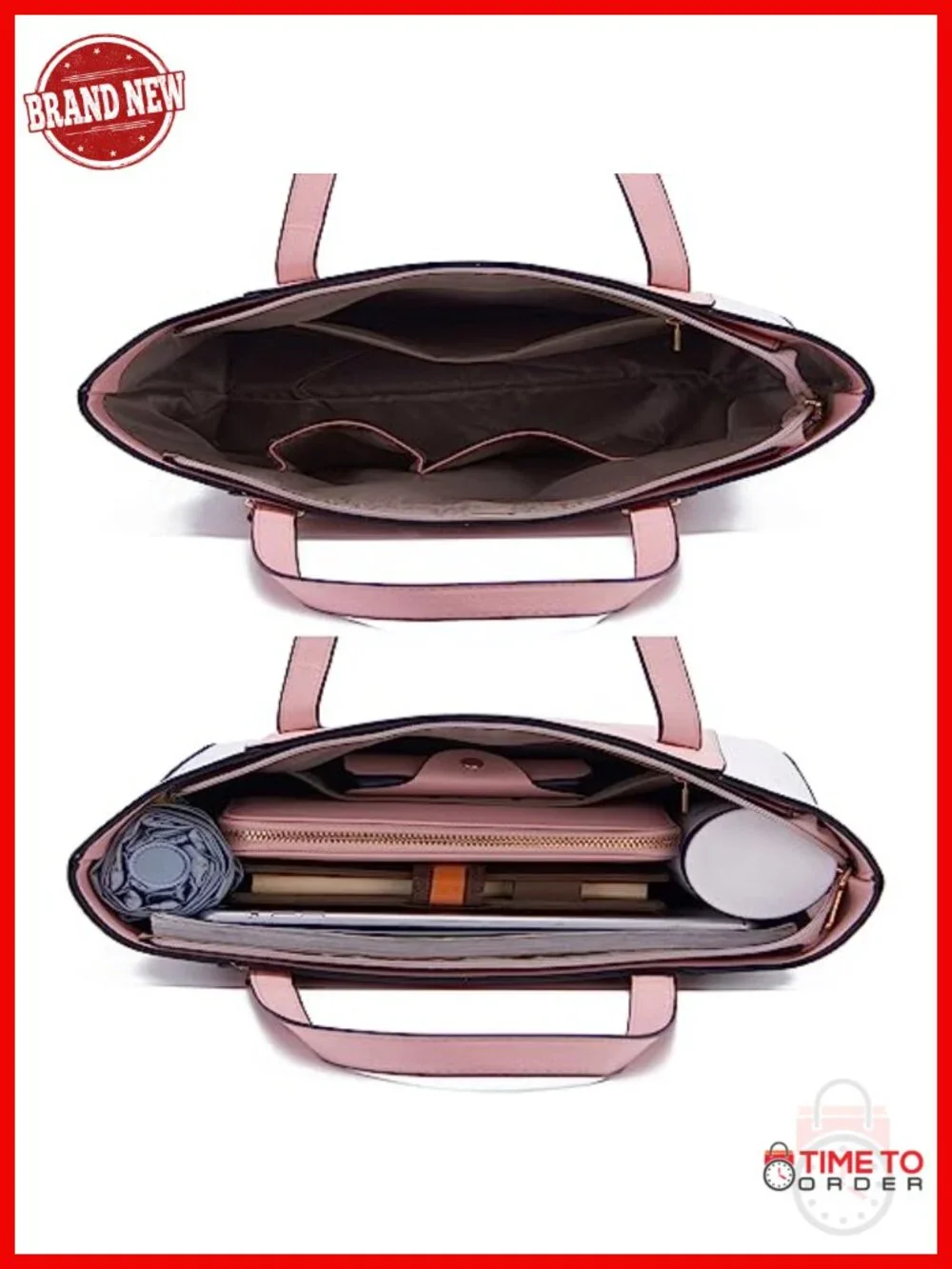 5-Piece PU Leather Tote Bag Set with Wallet, Clutch, and Card Holder